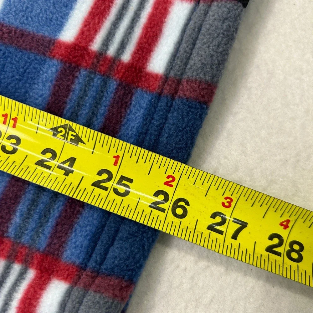 Quiksilver Boys Blue Red Plaid Polar Fleece Button Down Shirt Jacket L 14/16 NWT